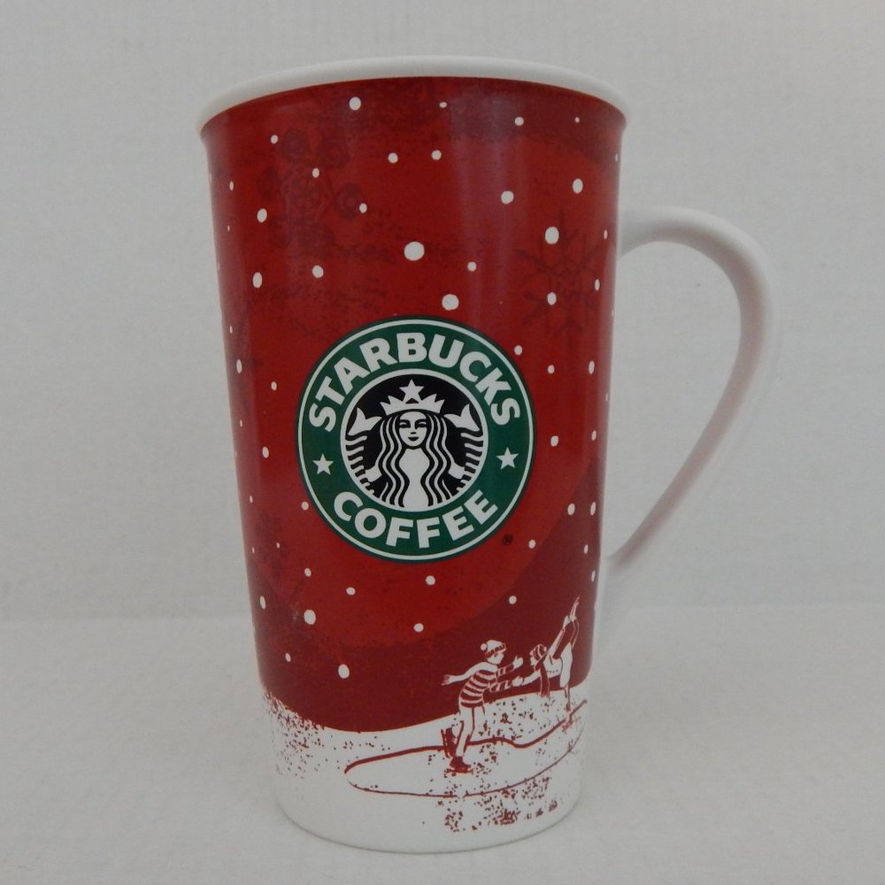 Starbucks 2007 Holiday Coffee Cup 16oz Ice Skaters